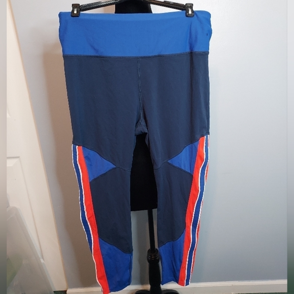 Avia's Women's Color Block Striped High Waisted Leggings Size Large